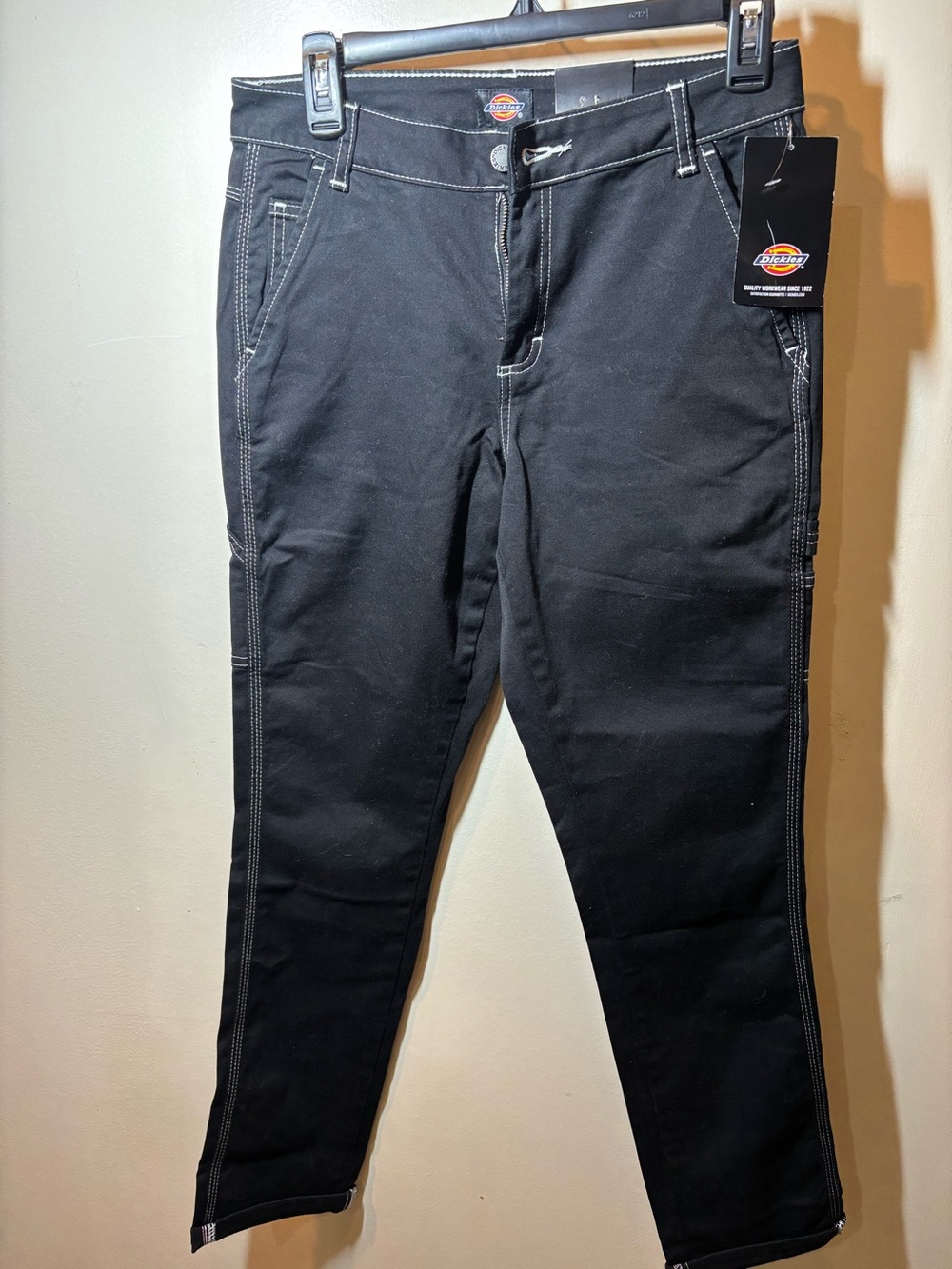 Dickies Women’s Black Skinny Stretch Jeans with Contrast Stitching
